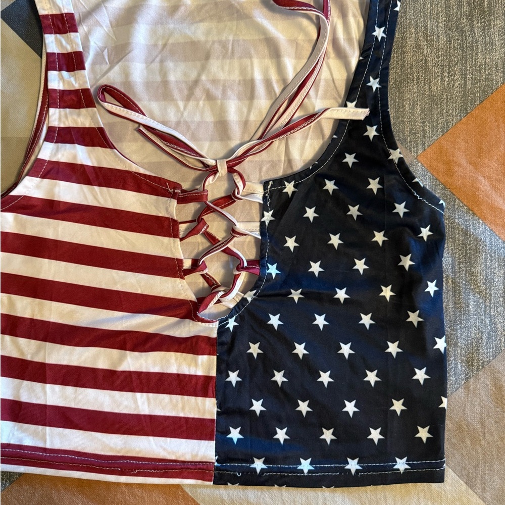 Patriotic Stars and Stripes Women's Top